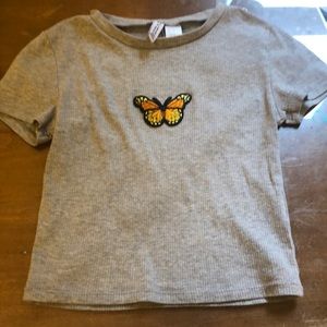 Grey butterfly shirt